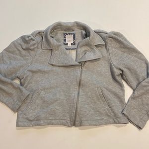 Lauren Conrad XLarge Knit Gray Moto Style Boxy Jacket Softshell D30